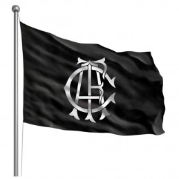 1904: Primeira bandeira, preta com o monograma em branco.