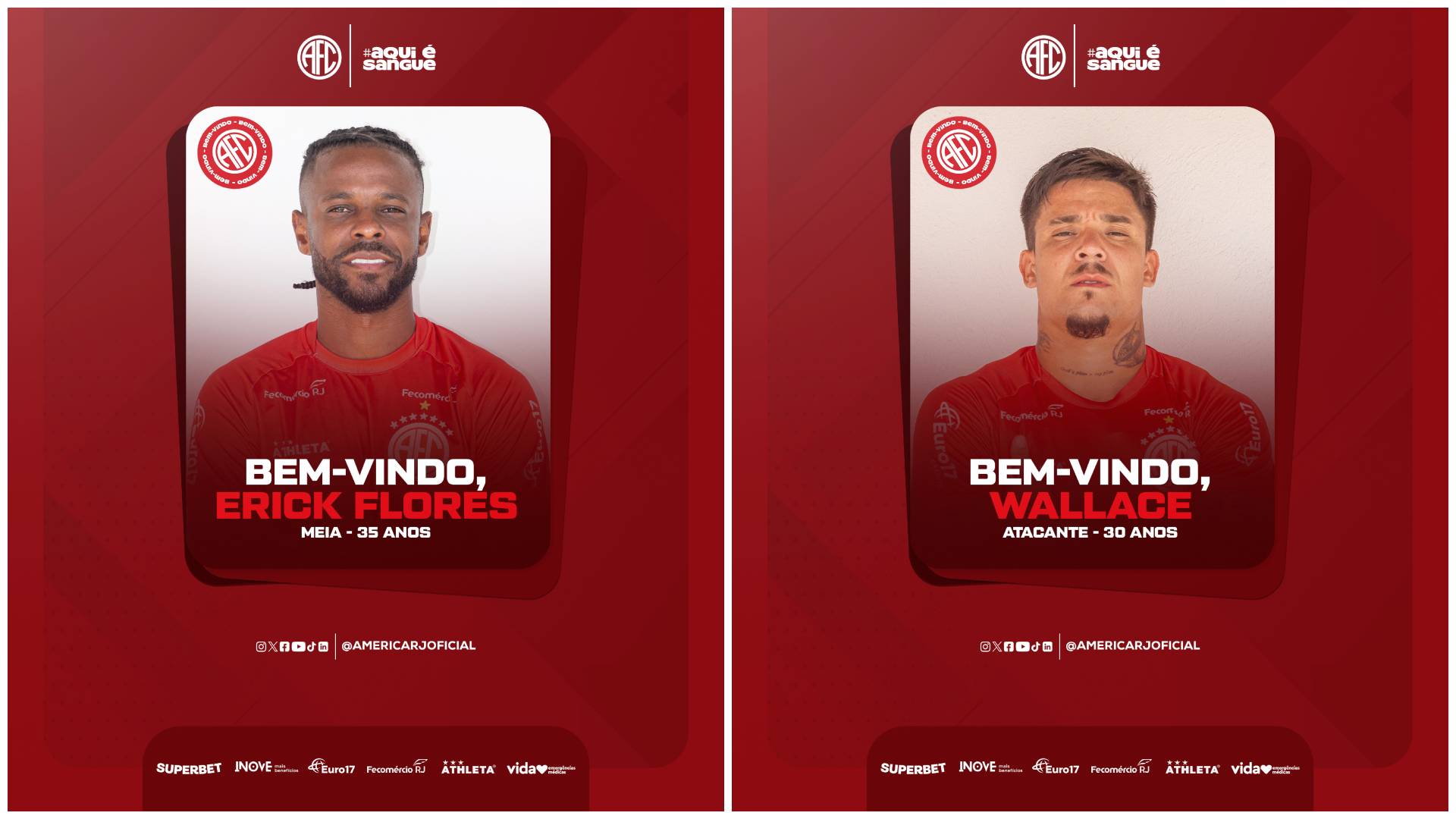 Erick Flores e Wallace são os novos reforços do Mecão.